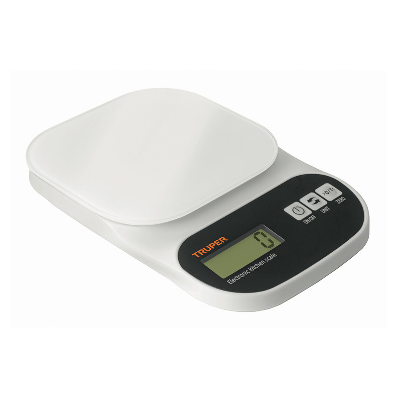  Balanza Digital 5kg Plato de vidrio 4Medidas ABS 2AAA para Cocina, Truper 15160 25 Balanza Digital 5kg Plato de vidrio 4Medidas