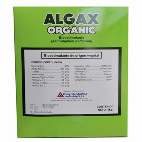  Algax Organic 1Kg Extracto Algas Marinas Ascophyllum nodosum Bioestimulante Soluble, CAISAC 86 Algax Organic 1Kg Extracto Algas