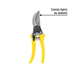  Tijera de Poda Ligera 8 1/2", cuchilla de paso, cuerpo de aluminio, en acero al alto carbono, T-45P 23103 Pretul 12.400001 Tije