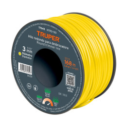  Hilo Redondo para desbrozadora 3.0mm x168M Carrete, HTR3-130 17645 Truper 60 Hilo Redondo para desbrozadora 3.0mm x168M Carrete