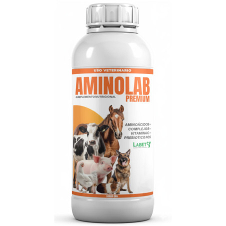 Aminolab Premium 1L Acido Glutamico Aspartico Suplemento Nutricional Veterinario Sol Oral, Labet Labet-Aminolab Premium 1L Acido