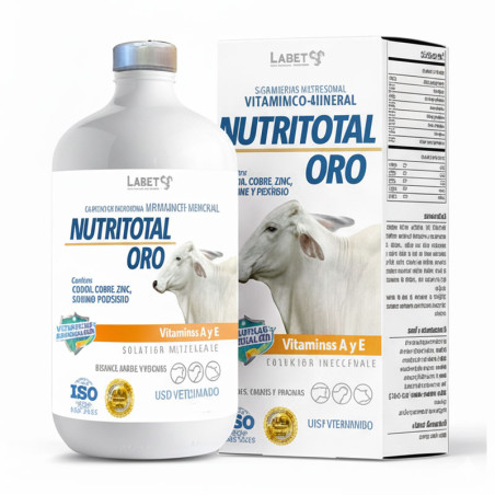 Nutritotal Oro 500ml Calcio Cobre Reconstituyente Nutricional Uso Veterinario Sol Inyectable, Labet Labet-Nutritotal Oro 500ml C