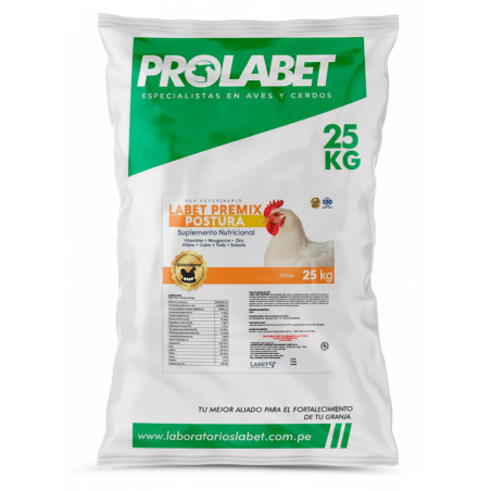 Labet Premix Postura 25Kg Vitaminas Suplemento Nutricional Avicola Premezcla Polvo, Labet Labet-Labet Premix Postura 25Kg Vitami