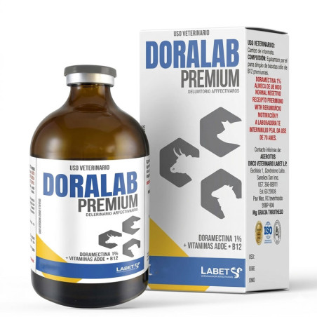 Doralab Premium 250ml Doramectina Vitaminas AD3E B12 Antiparasitario Sol Inyectable, Labet Labet-Doralab Premium 250ml Doramecti