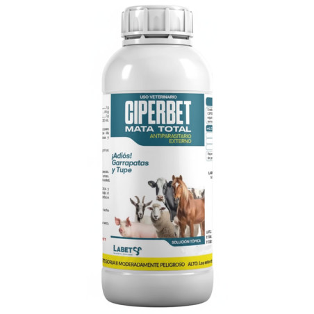 Ciperbet Mata Total 20ml Pack x 24und Cipermetrina Diclorvos Fipronil Antiparasitario Sol Topica, Labet Labet-Ciperbet Mata Tota