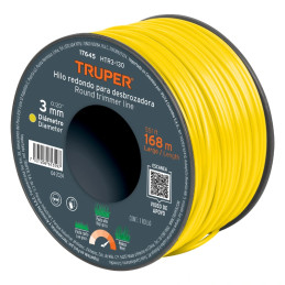  Hilo Redondo para desbrozadora 3.0mm x168M Carrete, HTR3-130 17645 Truper 60 Hilo Redondo para desbrozadora 3.0mm x168M Carrete