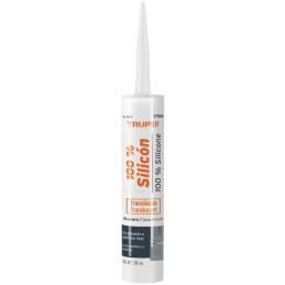 Silicona al 100%, 280ml Traslucido, Interior y exterior, para vidrios aluminio ceramica etc, SIL-100T 17559 Truper