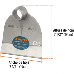 Azadon Lane, sin Mango Ancho Hoja 7 1/2" Altura 7 5/8" , Acero al Carbono, Diametro 38 - 39mm, AL-1 10603 Truper Truper-Azadon L