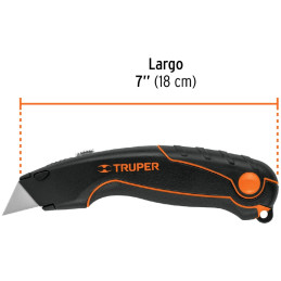 Navaja Multiusos de Apertura Rapida 7", Cuchilla SK4, Incluye 3 cuchillas de repuesto, NM-6 16950 Truper Truper-Navaja Multiusos