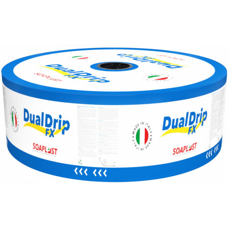 Cinta de Riego por Goteo DualDrip FX 16mm 15mil 2.2LPH 50cm 1300mts, Soaplast soaplast-Cinta de Riego por Goteo DualDrip FX 16mm