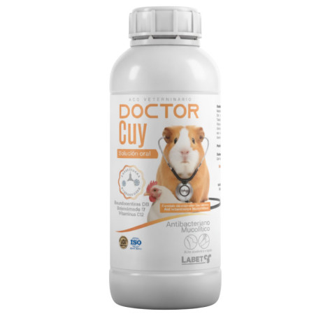 Doctor Cuy 1L Enrofloxacina Bromhexina Vitamina B12 Antibacteriano Sol Oral, Labet