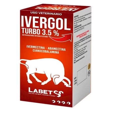 Ivergol Turbo 3.5% 100ml Ivermectina Abamectina Cianocobalamina Antiparasitario Inyectable, Labet