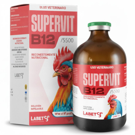 Supervit B12 5500 100ml Biotina Cianocobalamina Reconstituyente Nutricional Inyectable, Labet