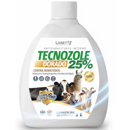 Tecnozole Dorado 25% 1L Albendazol Selenito Sodio Sulfato Cobalto Antiparasitario Susp Oral, Labet