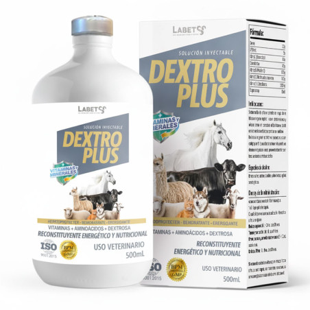 Dextroplus 500ml Dextrosa Cloruro Colina L-Metionina B12 Reconstituyente Nutricional Inyectable, Labet