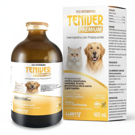 Teniver Premium 100ml Ivermectina Praziquantel Antiparasitario Inyectable, Labet