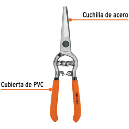 Tijera de Poda Forjada 8", cuchillas curva acero al medio carbono, Corte 5/16, Para UVA, T-24 18457 Truper