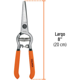 Tijera de Poda Forjada 8", cuchillas curva acero al medio carbono, Corte 5/16, Para UVA, T-24 18457 Truper