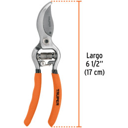 Tijera de Poda Forjada 6", cuchillas de paso acero templado, Corte 5/16, T-66 18462 Truper