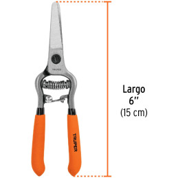 Tijera de Poda Forjada tipo mini 6", cuchillas delgada, acero al medio carbono, Corte 5/16, T-20 18456 Truper