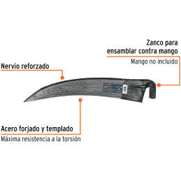 Guadaña tipo española de 26" sin mango Truper 14901