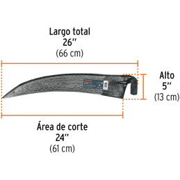 Guadaña tipo española de 26" sin mango Truper 14901