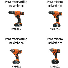 Batería ión Litio 20V 4Ah ROTI-20A TALI-20A DIMI-20A LIMI-20A Truper 101822