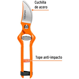 Tijera para poda 8-1/2" forjada cuchilla de paso CosechaLimon Truper 18543