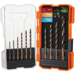 Juego de Brocas para metal 10 Piezas de Alta Velocidad Turbo Steel, JBAV-10 11399 Truper