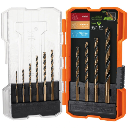 Juego de Brocas para metal 10 Piezas de Alta Velocidad Turbo Steel, JBAV-10 11399 Truper