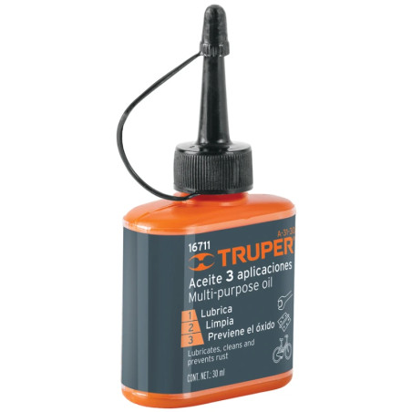Aceite Lubricante Multiusos Protege Oxidacion y corrosion para metal 30 ml, A-31-30 16711 Truper