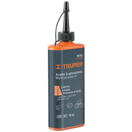 Aceite Lubricante Multiusos Protege Oxidacion y corrosion para metal 90 ml, A-31-90 16712 Truper