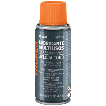Aceite Aflojatodo 110ml 4oz, Super Penetrante Protege y Limpia, WT-110 13468 Truper