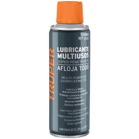 Aceite Aflojatodo 235ml 8oz, Super Penetrante Protege y Limpia, WT-240 13469 Truper