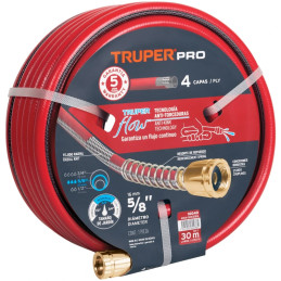Mangueras 5/8" x30m 4capas SReforzada ConexionesMetalicas Truper 16040