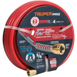 Mangueras 5/8" x25m 4capas SReforzada ConexionesMetalicas Truper 16039