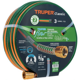 Mangueras 5/8" x25m 3capas Reforzada ConexionesMetalicas Truper 16038