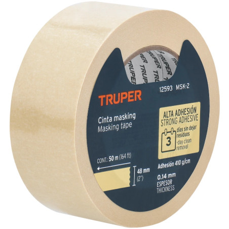Cinta Masking Tape 48mm x50m E0.13mm Alta Resistencia Truper 12593