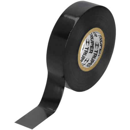 Cinta Aislantes 19mm x18m Negro acrilico E0.18mm Flexible Encogible Truper 12500
