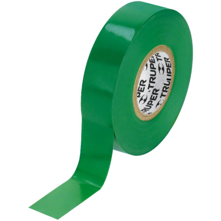 Cinta Aislantes 19mm x18m Verde Acrilico E0.18mm Flexible Encogible Truper 12502
