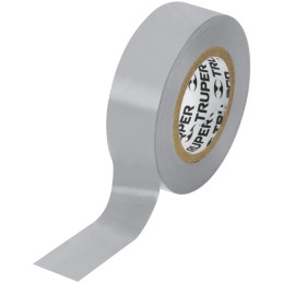 Cinta Aislantes 19mm x9m Gris Acrilico E0.18mm Flexible Encogible Truper 13516