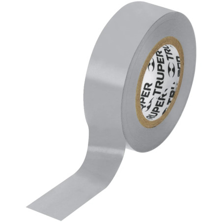 Cinta Aislantes 19mm x9m Gris Acrilico E0.18mm Flexible Encogible Truper 13516