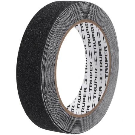 Cintas adhesivas antiderrapantes 1" x5m Negro Pisos y Rampas, Truper 12542