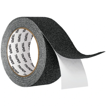 Cintas adhesivas antiderrapantes 2" x5m Negro Pisos y Rampas, Truper 12532