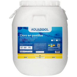 Cloro en Pastilla Balde 20Kg Desinfectante Soluble Para Piscina Tratamiento de Agua, Aquapool