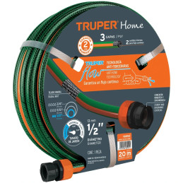 Manguera Reforzada 20M 3Capas 1/2" E1.7mm con Conector, Truper 16052