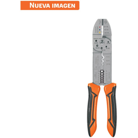 Alicate Pela Cable 10" Pulgadas, 6 Calibres y 10 Mordazas para Crimpar PE-CA-10 17358 Truper