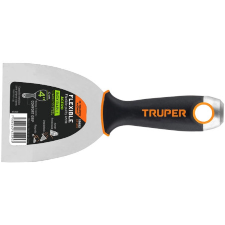 Espatula Flexible 4" Mango Ergonomico, en acero inoxidable, para usarse en alimentos, ET-4FX 15852 Truper