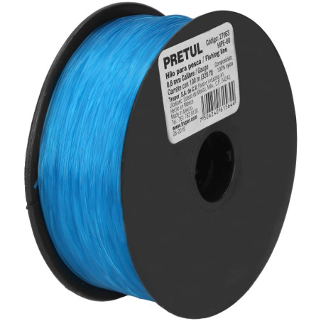 Hilo para Pesca 100m Calibre 0.6mm Tension 15.4kg, para Albañileria Pesca Plomeria, HIPE-60 27063 Truper