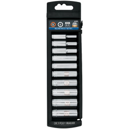 Juego de dados 10 Piezas Tubulares Milimetrico 4 mm a 13 mm, Encastre 1/4", acero al cromo vanadio, JD-1/410LM 14168 Truper